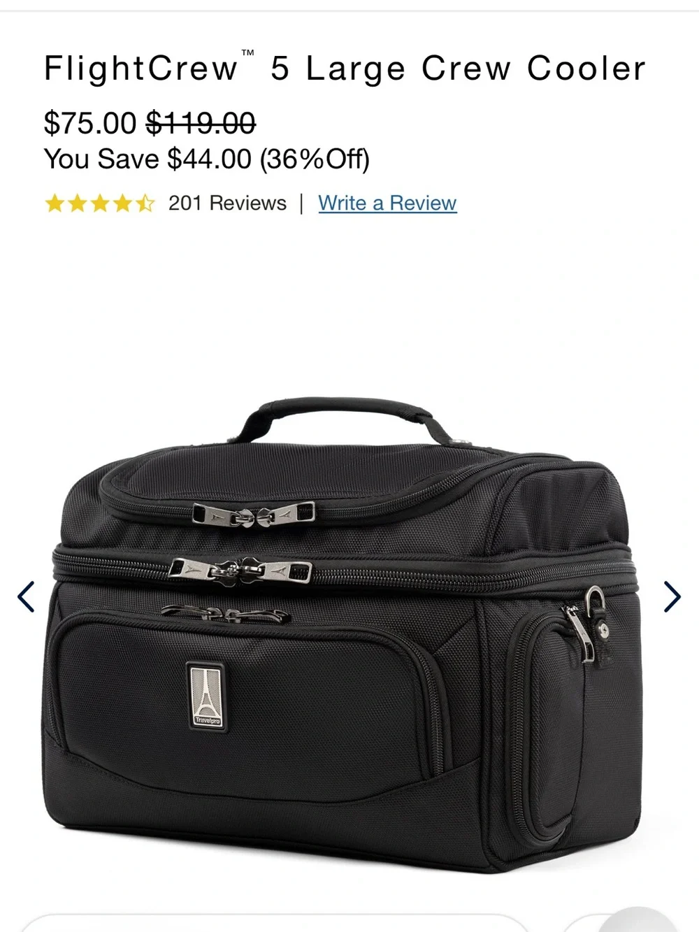 FlightCrew Large Crew Cooler Bag in Black